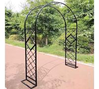 Arco da giardino per esterni, traliccio, supporto per rose | 140/180/200/260/300/340 cm con basi per piante rampicanti, giardini, decorazione di cortili, pergolato(Black,180cm)