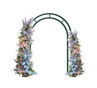 Arco da giardino per pergolato in metallo, liberamente assemblabile, per varie piante rampicanti, decorazione per addio al nubilato, telaio di supporto per rose (verde, 139,7 x 231,1 cm (larghezza x