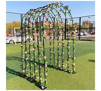 Arco da giardino per piante rampicanti, arco per rose in metallo, decorazione per matrimoni, resistente alla ruggine ed uso interno/esterno, supporto per tutte le stagioni (nero, 120 x 220 x 40 cm)