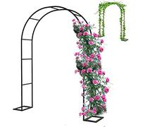 Arco da giardino per piante rampicanti, decorazione per matrimoni, supporto floreale per esterni, traliccio in metallo nero, 3,5 m x 2,2 m, per cortile e giardino