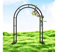 Arco da giardino per piante rampicanti e rose, pergolato da matrimonio, decorazione per pergola, 80 x 350 cm di larghezza, nero (300 x 250 cm, perfetto per eventi all'aperto e decorazioni da giardino