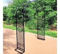Arco da giardino per piante rampicanti, grande supporto in ferro battuto per rose e viti disponibile in 140 cm, 180 cm, 220 cm, 300 cm, 340 cm (colore: nero)