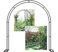 Arco da giardino per piante rampicanti, grande traliccio per rose e viti, supporto per arco nuziale, 300/350 cm x 220 cm, nero