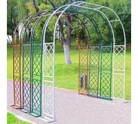 Arco da giardino per piante rampicanti in metallo nero in ferro battuto, traliccio 220 cm x 250 cm, perfetto per decorazione esterna e supporto per viti e fiori
