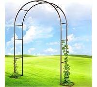 Arco da giardino per piante rampicanti in metallo per rose, robusto arco da matrimonio per esterni, pergolato da giardino (bronzo, 120 cm di larghezza x 220 cm di altezza), perfetto per decorazioni da