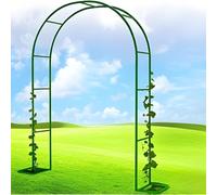 Arco da giardino per piante rampicanti in metallo per rose, robusto arco nuziale 0,8-3,5 m di altezza per esterni, pergolato da giardino, verde, 120 cm di larghezza x 220 cm di altezza