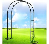 Arco da giardino per piante rampicanti in metallo per rose, robusto arco nuziale per esterni, 0,8-3,5 m di altezza, pergola da giardino nera, 240 cm di larghezza x 220 cm di altezza, decorazione