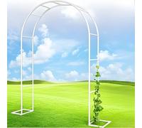 Arco da giardino per piante rampicanti in metallo robusto, arco per rose da 0,8-3,5 m di altezza, per matrimoni, pergola da giardino all'aperto (bianco, 120 cm di larghezza x 220 cm di altezza)