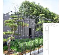 Arco da giardino per piante rampicanti in metallo, traliccio a metà lato, supporto per pergola, arco decorativo per matrimoni e compleanni, espositore per fiori e palloncini