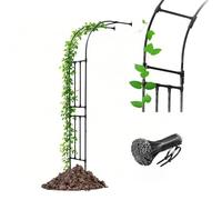 Arco da giardino per piante rampicanti, resistente alle intemperie, larghezza regolabile 0,6-3,0 m, elegante design in metallo nero, perfetto per arredamento esterno