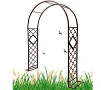 Arco da giardino per piante rampicanti - Robusta rosa in metallo, decorazione per patio per matrimoni ed eventi, colore marrone, misura W3, pergolato da giardino per spazi esterni
