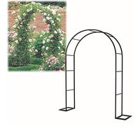 Arco da giardino per piante rampicanti - robusto arco per matrimonio, traliccio per balcone, pergolato per rose, resistente alle intemperie, nero, 80 x 200 cm, perfetto per decorazione d'ingresso