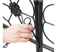 BAKAJI Arco da Giardino per Piante Rampicanti con Cancello Battente in Metallo 116 x 36,5 x 228H cm Colore Nero