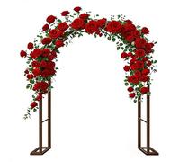 Arco da giardino per piante rampicanti, rose e rampicanti, traliccio per patio, decorazione per matrimoni e feste, 140 x 220 cm, 180 x 240 cm, 120 x 240 cm, marrone (larghezza 350 x 220 cm)
