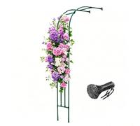 Arco da giardino per piante rampicanti, traliccio a mezzo arco per rose, 120 x 240 cm, robusto e pergolato da esterno, nero o bianco, ideale per la decorazione del giardino
