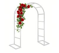 Arco da giardino per piante rampicanti, traliccio in metallo, pergolato 1,4-3,0 m, robusto pergolato per rose per matrimoni, decorazione per cerimonie, colore bianco, 3,0 x 2,5 m