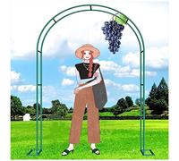 Arco da giardino per piante rampicanti, traliccio resistente alle intemperie, arco decorativo a palloncino, facile da montare, base robusta, colore verde, dimensioni: 120 x 220 x 25 cm, perfetto per