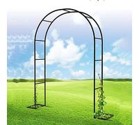 Arco da giardino per rose e piante, in metallo, larghezza 120-350 cm, colore nero, robusto, 1,2 m x 2,2 m, decorazione per esterni per fiori rampicanti e viti