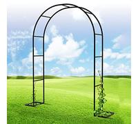 Arco da giardino per rose rampicanti, in metallo, con base regolabile, larghezza 80-350 cm, altezza 200/220/230 cm, perfetto per piante e decorazioni esterne (180 x 221 cm)