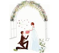 Arco da giardino per rose rampicanti in metallo resistente agli Unmotes Garden Archway allodola 80/120/140/180/16/240/280/300/350cm (colore: nero, dimensioni: 240x250cm/7.9x8.2FT)