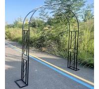Arco da giardino per rose rampicanti, robusto pergolato da esterno in metallo, 220 x 230 cm, perfetto per viti e piante rampicanti, elegante design nero, migliora la decorazione del tuo giardino