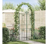 Arco da giardino rettangolare in ferro verde come supporto per traliccio per un giardino classico e moderno