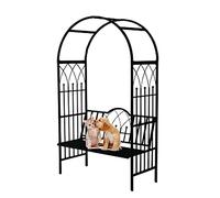 Arco da giardino robusto con panchina per 2 persone, altezza 2,05 m x 1,10 fogli, traliccio, arco per varie piante rampicanti, rose, per interni ed esterni, diritto del giardino