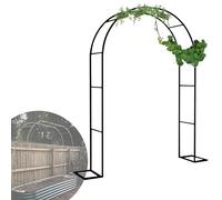 Arco da giardino robusto - Pergola in metallo, nero, bianco, verde scuro, resistente alle intemperie, con rose, per cerimonie all'aperto, 1,8 m x 2,2 m