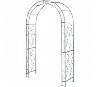 Arco da giardino rotondo in metallo for cerimonia nuziale, gazebo da esterno con supporto for fiori e decorazione di sfondo, ideale for proposte, anniversari e feste.(Green,1.2 * 2.2m)