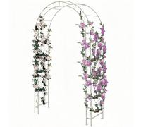 Arco da giardino rotondo in metallo for cerimonia nuziale, gazebo da esterno con supporto for fiori e decorazione di sfondo, ideale for proposte, anniversari e feste.(White,1.2 * 2.2m)