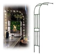 Arco da giardino, semi-arco, arco per rose in metallo, traliccio per pergola, supporto per piante rampicanti all'aperto, traliccio per vialetti, archi nuziali, resistente alle intemperie (bianco, 1,52