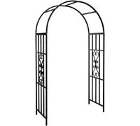 BAKAJI Arco da Giardino Supporto per Rose Piante Rampicanti in Metallo 113 x 50 x 205H cm Colore Nero