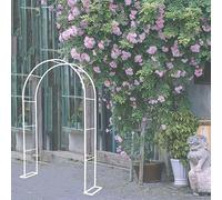 Arco Da Giardino Telaio in Metallo 120CM 140CM 180CM 240CM 350CM Largo Arco Per Rose Rampicanti Con Basi, Facile Montaggio, Piante Rampicanti Supporto Traliccio Pergolato,Bianca,W2.4M*H2.2M