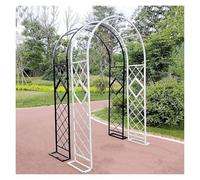 Arco da giardino, traliccio da giardino in metallo, arco da giardino in metallo, arco di supporto per rose, per fagioli rampicanti scarlatti, facilmente assemblato (bianco, larghezza 10 x altezza 8,2