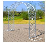 Arco da giardino, traliccio largo resistente e robusto, per piante rampicanti, facile da montare per cerimonie di semina e decorazioni per serre (bianco, 180 x 75 cm)