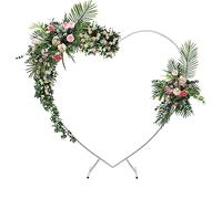 Arco da matrimonio a forma di cuore, bianco, 2 x 2,1 m, in metallo | Arco per matrimonio a forma di cuore, bianco, 2 x 2,1 m, in acciaio al carbonio, autoportante, fino a 10 kg
