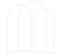 Arco da matrimonio in acciaio, bianco, set da 3 pezzi | Robusto, resistente alle intemperie, leggero, facile da montare, per interni ed esterni