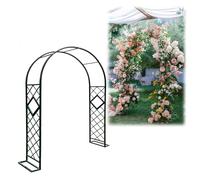 Arco da matrimonio in acciaio per piante rampicanti, supporto da giardino per rose e viti, telaio in metallo nero, perfetto per decorazioni da cortile e cortile (larghezza 180 x altezza 270 cm)