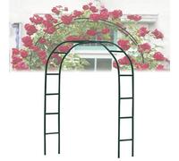 Arco da matrimonio in metallo resistente, grande traliccio da giardino in ferro, per rose, supporto floreale, decorazioni per esterni, per feste nuziali, design nero e bianco verde