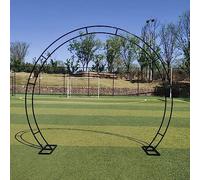 Arco da matrimonio in metallo robusto, antiruggine, arco per cancello lunare, arco rotondo da giardino, solida struttura in metallo, per addio al nubilato e decorazioni da giardino (nero, altezza x