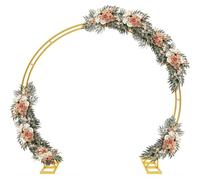 Arco da matrimonio in metallo robusto, antiruggine, arco per cancello lunare, arco rotondo da giardino, solida struttura in metallo, per addio al nubilato e decorazioni da giardino (oro, altezza x