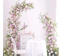 Arco da Sposa A Mezzaluna, Arco da Cerimonia Fondale Stand Cornice A Palloncino Floreale con Base per La Decorazione della Festa di Compleanno di Nozze, White, 1.8m+2.1m/5.9ft+6.8ft