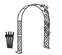 Arco da sposa in metallo per piante rampicanti, grande arco di rose regolabile rgola 140-370 cm, decorazione da giardino per esterni, colore nero, dimensioni: 200 cm x 250 cm