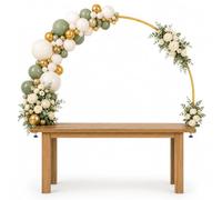 Arco da tavolo regolabile, 2,4 m, in metallo, con morsetti, arco decorativo per matrimonio, regolabile, 4 misure, riutilizzabile, per palloncini, fiori, matrimoni, compleanni, feste, decorazione da
