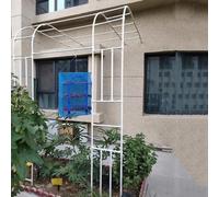 Arco decorativo da giardino bianco a forma di rosa, pergolato per matrimoni, supporto a metà arco in acciaio rivestito in PE con isolamento termico, decorazione da giardino per esterni (W90 x H240 x