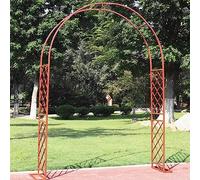 Arco decorativo da giardino in ferro battuto per piante rampicanti, traliccio da 220 cm per viti e rose, supporto per piante marrone resistente, ideale per giardini e sentieri