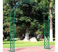 Arco decorativo da giardino in ferro battuto per piante rampicanti, traliccio verde da 370 cm, per viti, rose e altre flora rampicanti, perfetto supporto da giardino