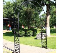 Arco decorativo da giardino in ferro per piante rampicanti traliccio da 280 cm per viti rose e altre flora rampicanti (colore: nero)