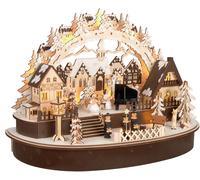 Arco di Candele LED Natalizie in Legno Villaggio Invernale 31 X 45 X 22 Cm