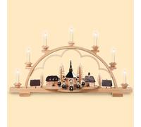 Arco di luci Il paese di Seiffen, 64 cm di lunghezza, naturale, illuminato el...